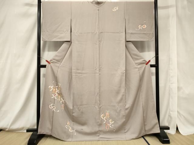 平和屋着物□訪問着 扇面枝花文 金彩 正絹 逸品 未使用 AAAW2629cs