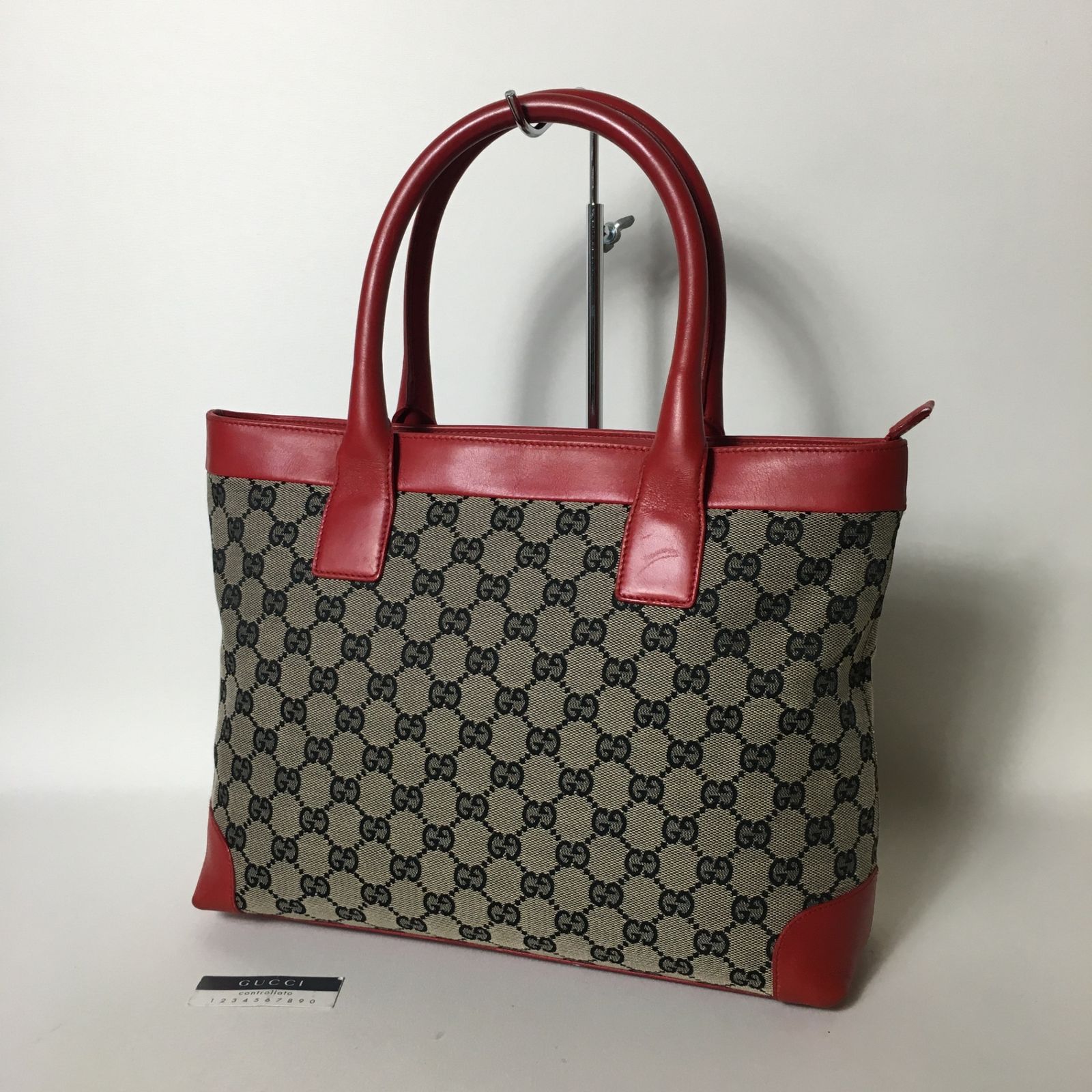 2507-193｜グッチ GGキャンバス ハンドバッグ レッド 2507-193｜グッチ GGキャンバス ハンドバッグ レッド - メルカリ