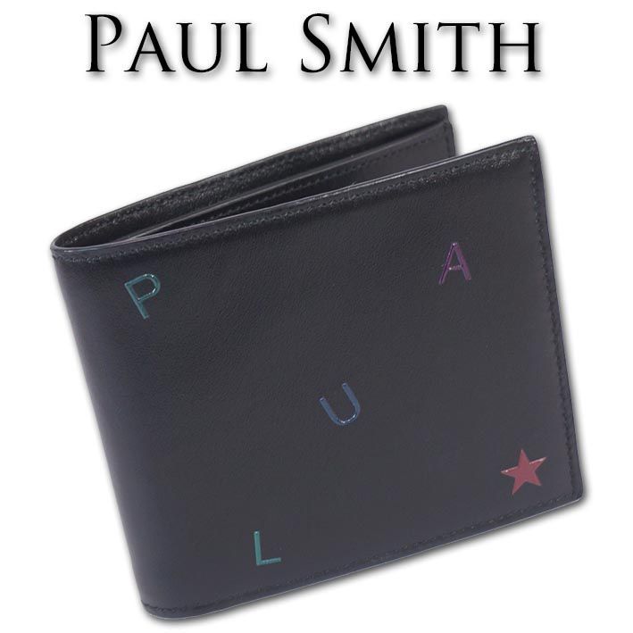 ポールスミス Paul Smith PSレターズ 牛革 二つ折り財布 札入れ