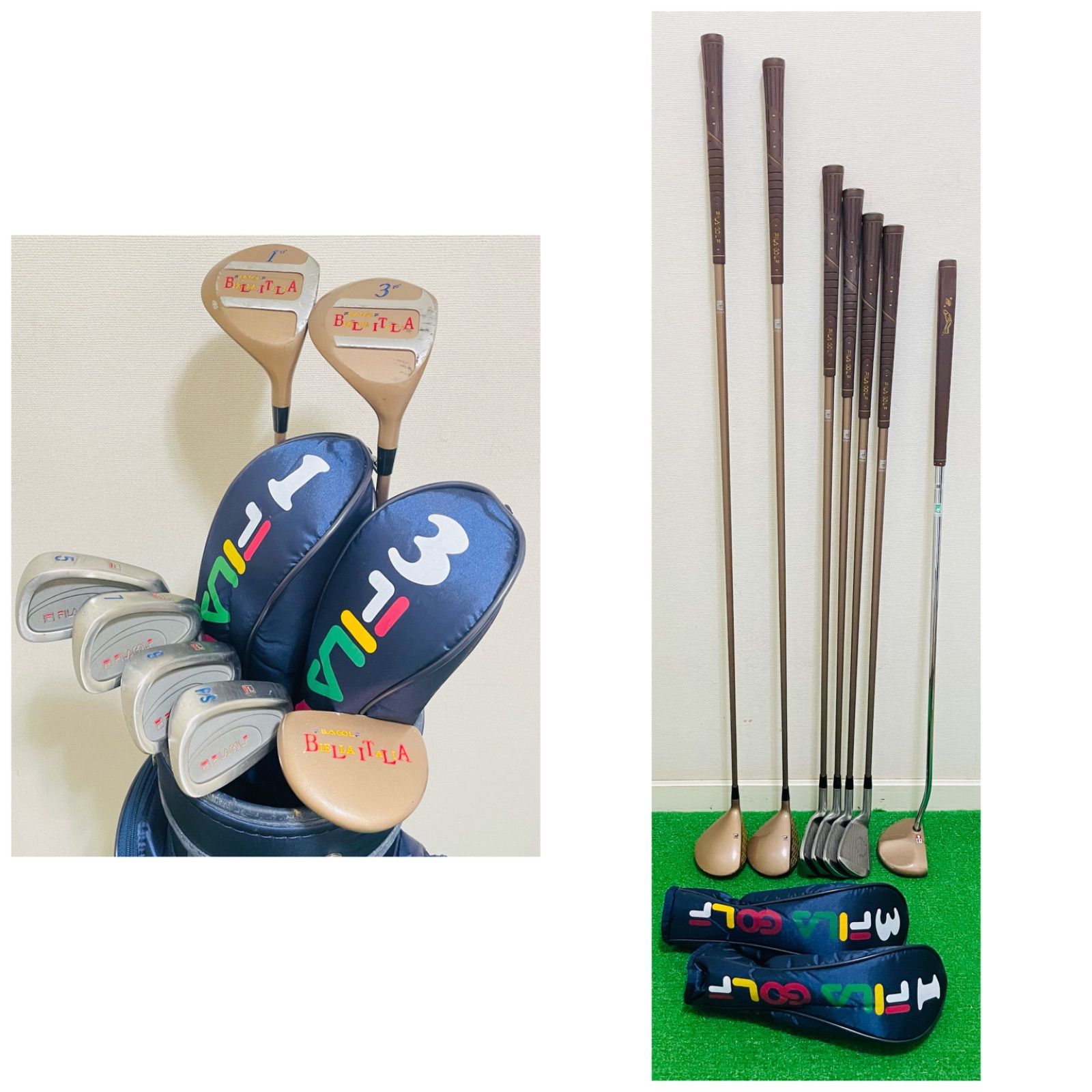 9096 FILA フィラ レディース 右利き ゴルフクラブ7本セット 女性用 キャディバッグ