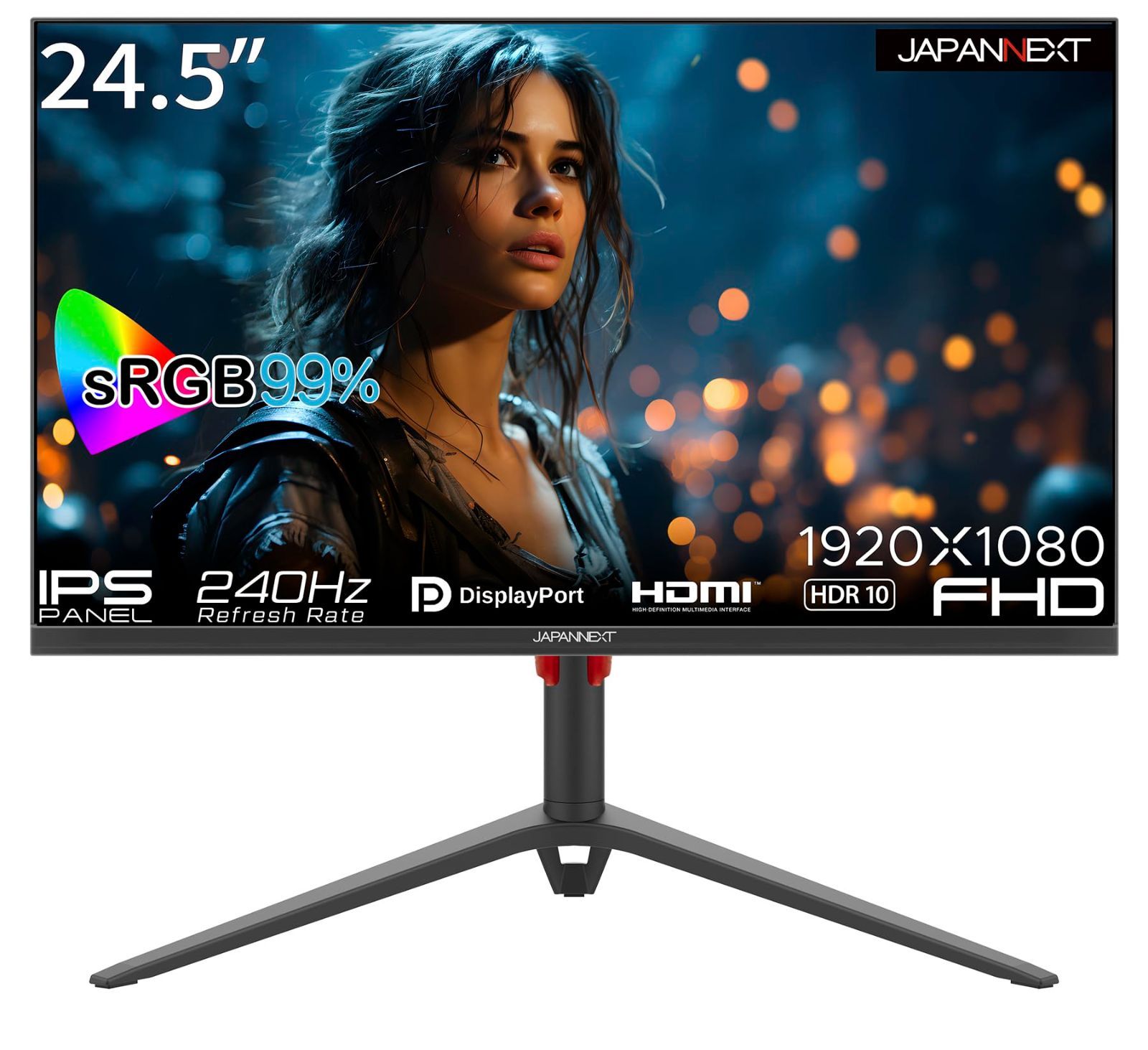 新着商品 | HDMI|DisplayPort|VESA対応|高さ調節|回転 ピボット 機能|ブルーライトカット ディスプレイ 視野角178° パネル IPS 1920x1080解像度 フルHD 3ms JN-IPS245G240FHDR-HP 240H