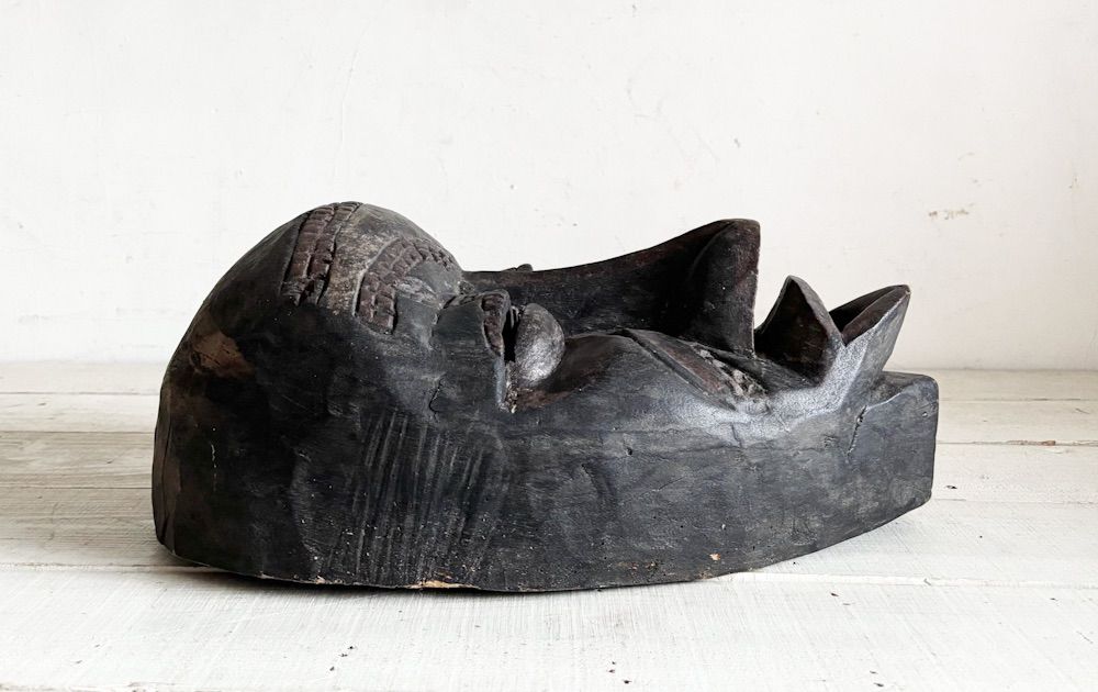 アフリカンマスク木製面 18|アトリエアパレルカフェインテリアショップコーディネート店舗什器室内装空間デザインプリミティヴアート古道具