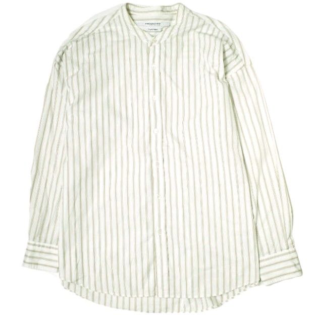 JOURNAL STANDARD TRISECT-2 ジャーナルスタンダード トライセクト 20SS 日本製 THOMAS MASON THE FAT SHIRT トーマスメイソン ストライプバンドカラーシャツ S BEIGE WHITE 長袖 トップス - メルカリ