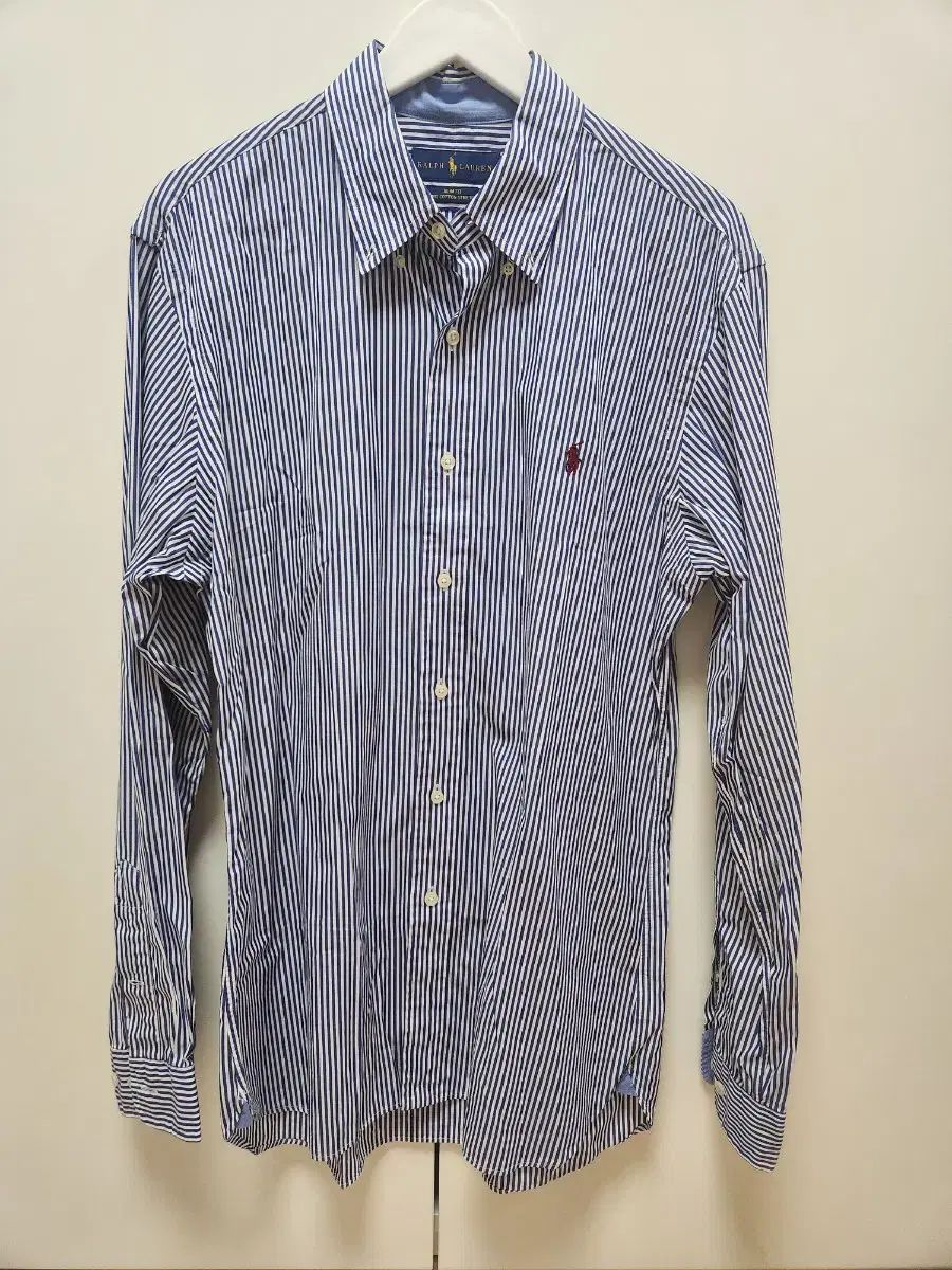 ポロ Ralph Lauren ラルフローレン スリムフィット ポプリンシャツ L レッド ポニー