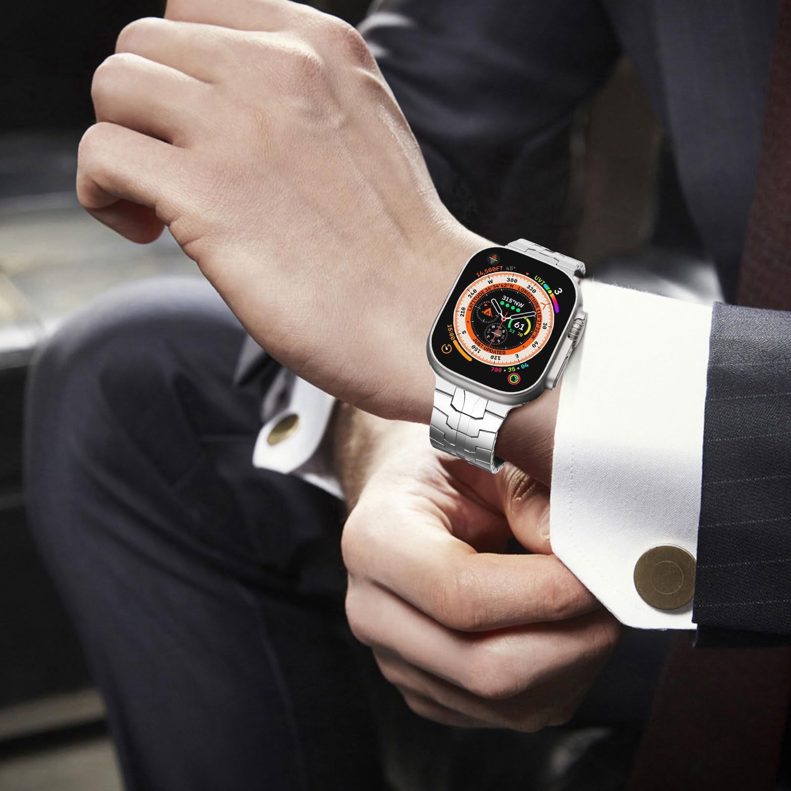 新品 [YOFITAR] for Apple Watch バンド ステンレス製 49mm/46mm/45mm 
