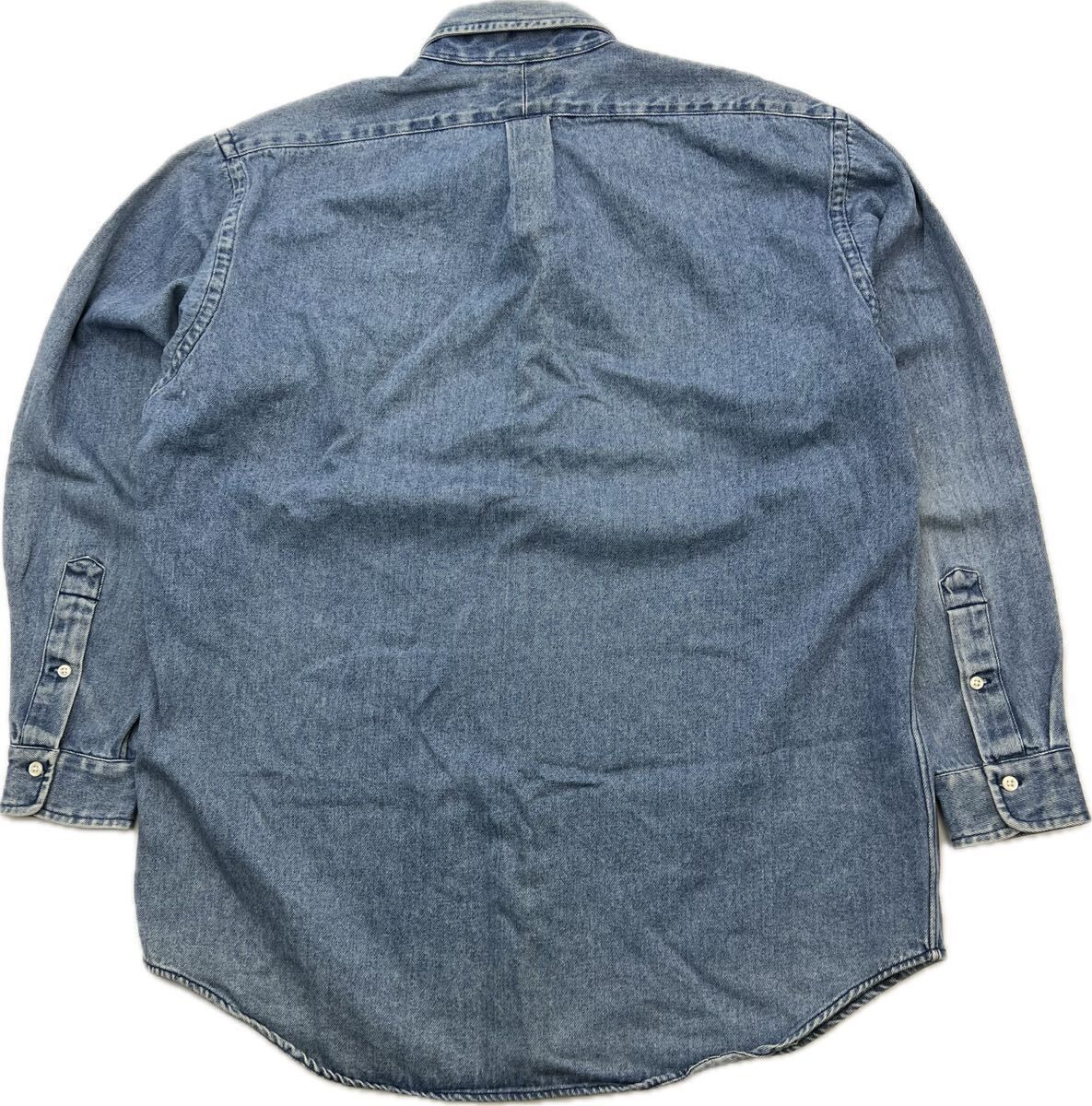 90s ☆ RALPH LAUREN ☆ ポロベア デニム ボタンダウン シャツ L