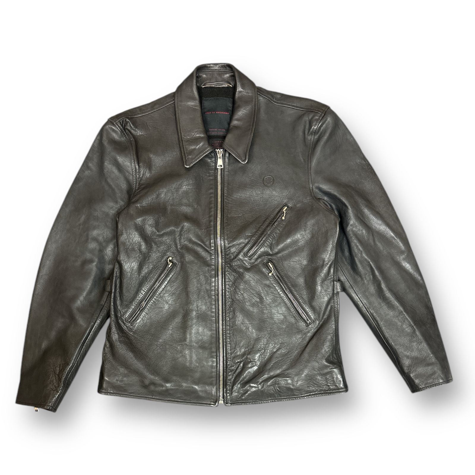 DEUS EX MACHINA Blizzard Leather Jacket ブリザード レザージャケット バイカー シングル ライダース アウター  デウスエクスマキナ ブラック XL DMF236105 73351A7 - メルカリ