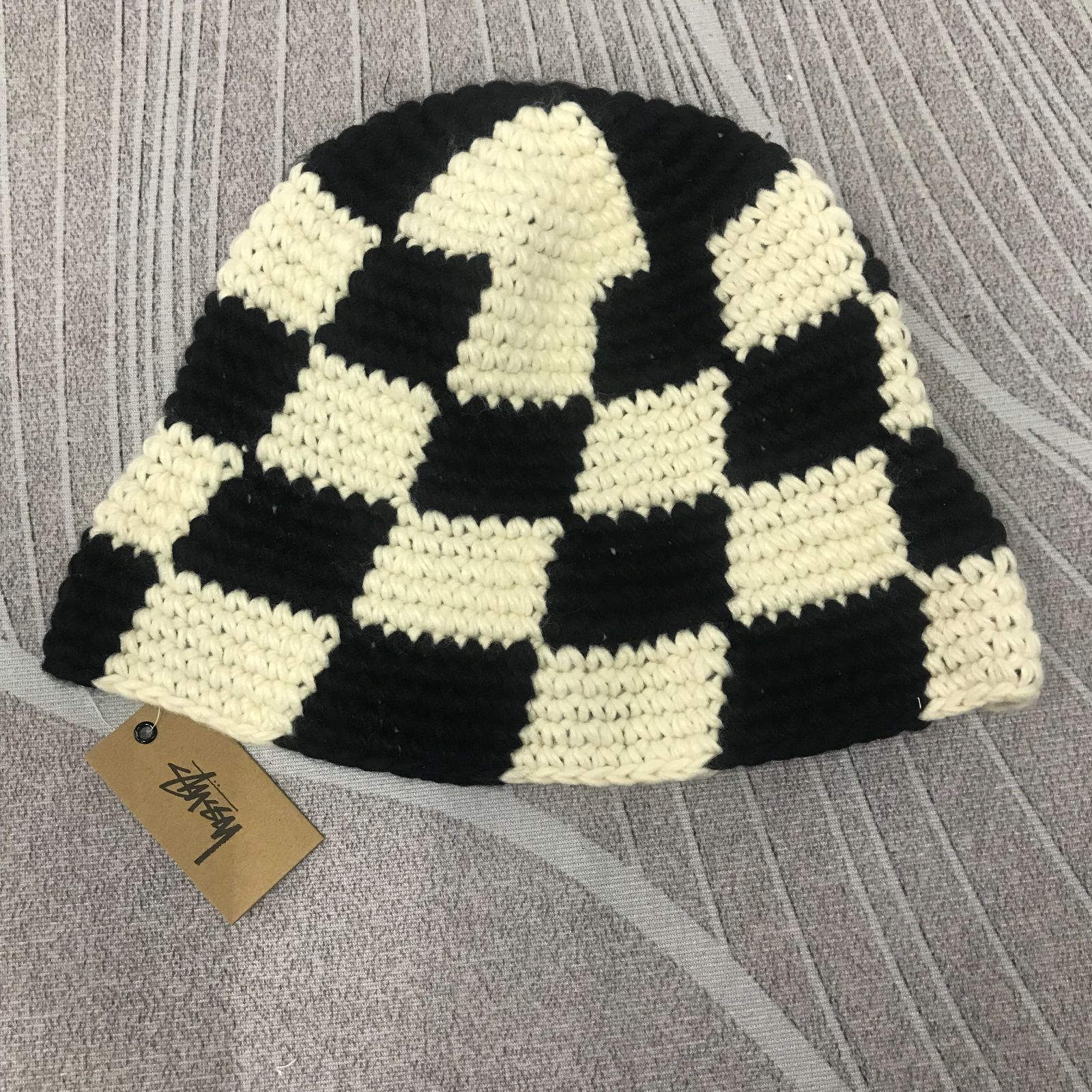 超メルカリ市Stussy Bucket Hat Checker Knit 超メルカリ市Stussy Bucket Hat Checker Knit