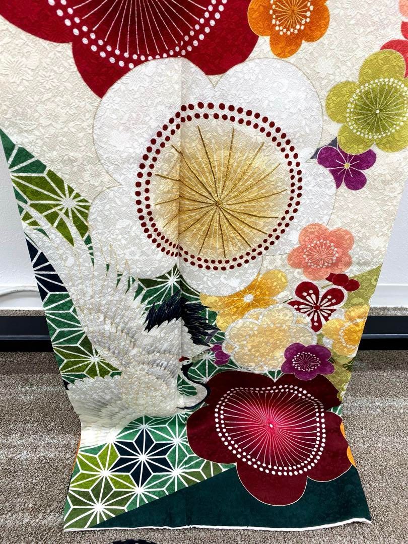 振袖 豪華 刺繍 鶴 梅 紋意匠 身丈174cm 撥水加工済 - メルカリ
