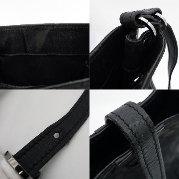 GUCCI / グッチ □GGキャンバス ショルダーバッグ レザー ブラック