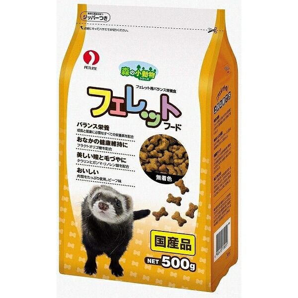（まとめ買い）ペットライン 森の小動物 フェレットフード 500g 【&times;6セット】