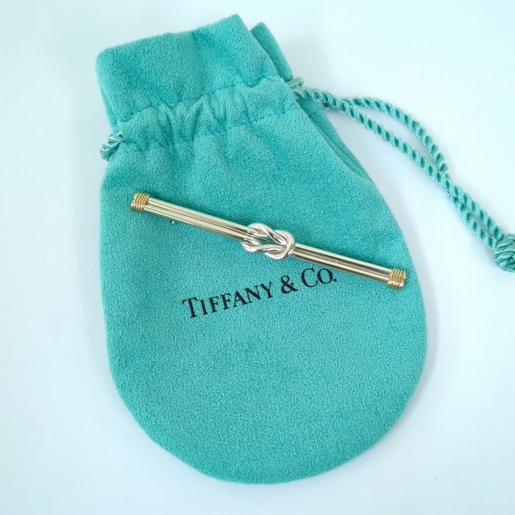TIFFANY ティファニー ノット コンビ ブローチ K14 × SV925