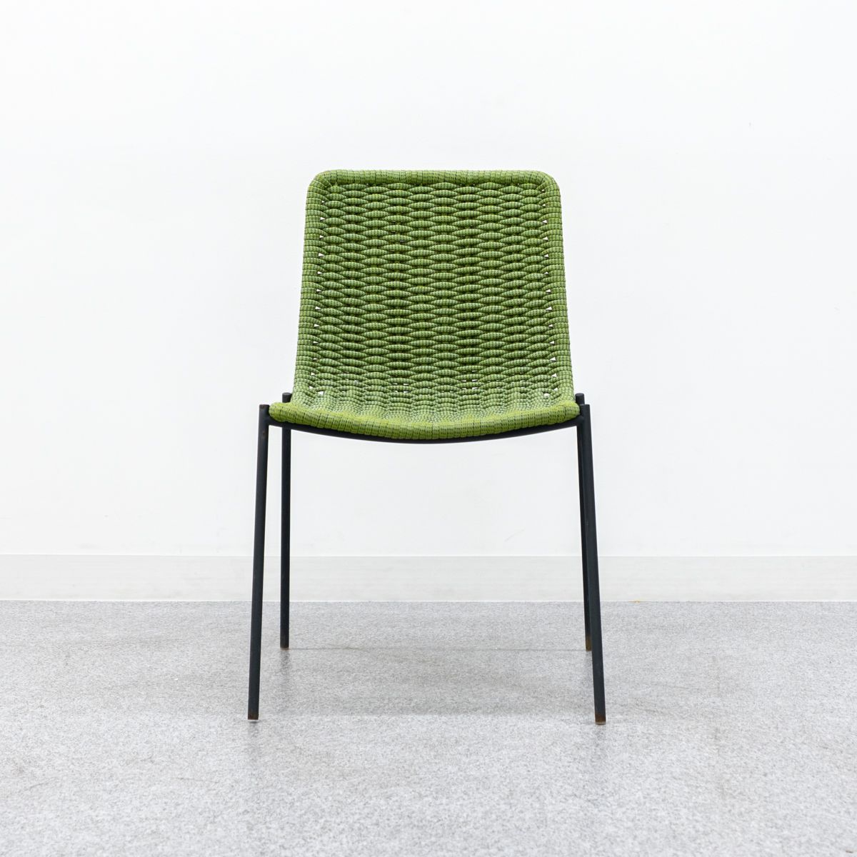 Paola Lenti パオラレンティ Kiti キティ ダイニング アームレス チェア スタッキング アウトドア ロープコード ライトグリーン F.ロタ 定価45万