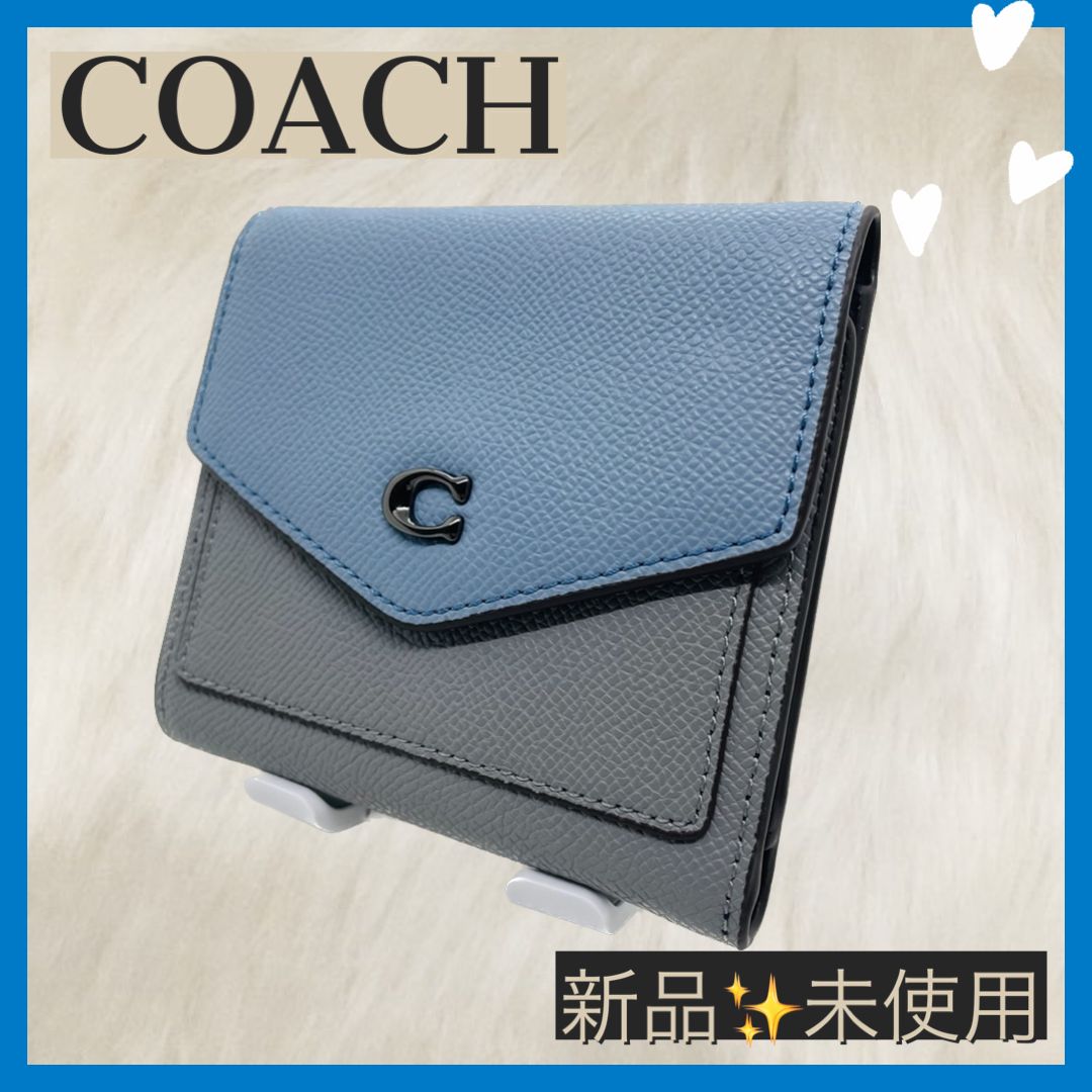 コーチ COACH ウィン スモール ウォレット カラーブロック グレー