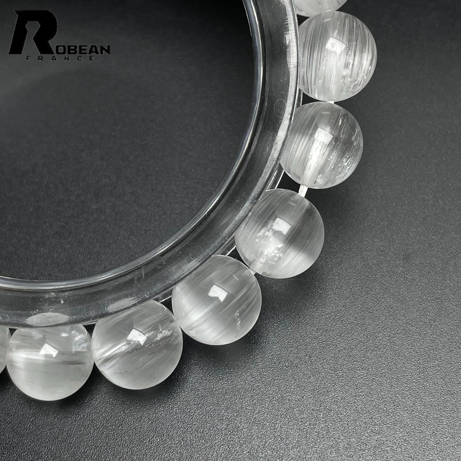 逸品 EU製 定価122万円ROBEAN・ホワイトトパーズルチルクォーツパワーストーン アクセサリー 猫目 天然石 お守り ギフト プレゼント2   9.1-9.6mm M1108392