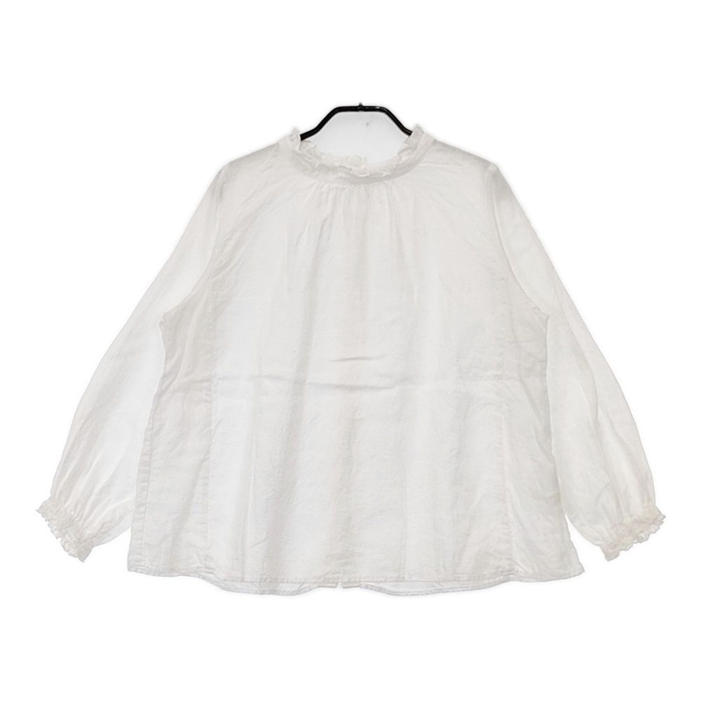 美品✨️nest Robe スタンドフリルブラウス リネン 2way ホワイト リネンスタンドフリルブラウス｜nest Robe / CONFECT ONLINE SHOP