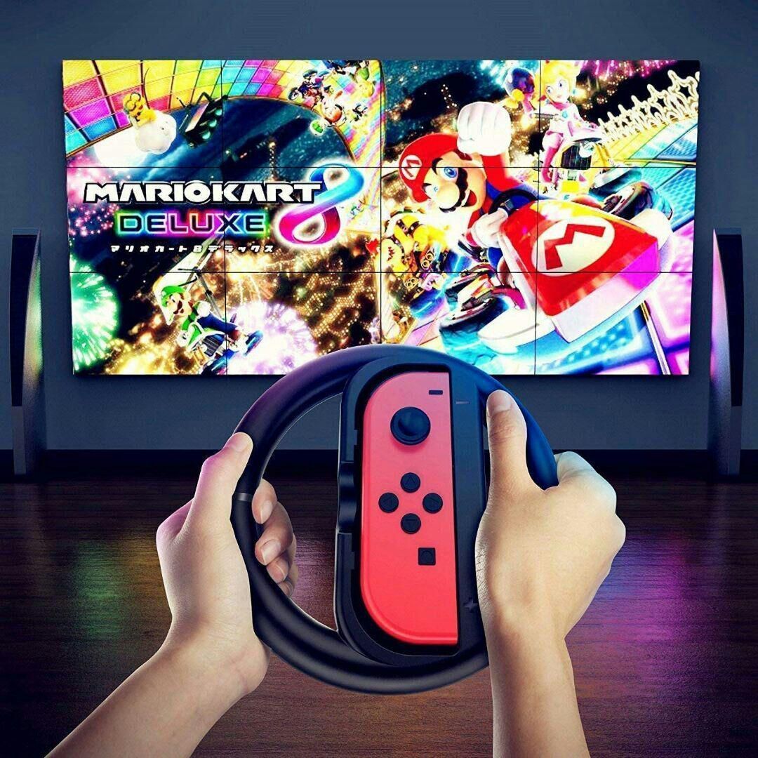 switch マリオカートJoy-Conハンドル コントローラー2個セット