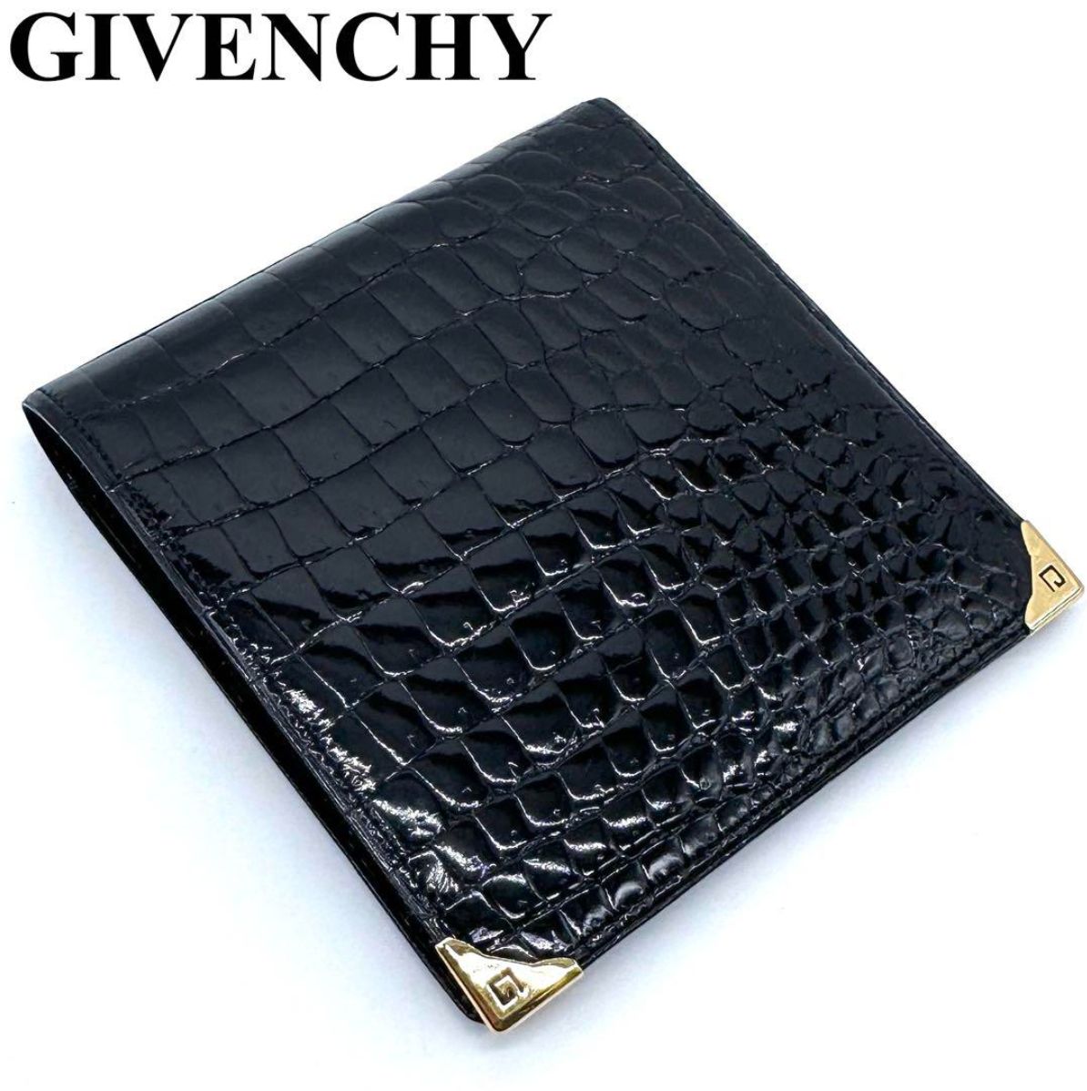 GIVENCHY ブラック 二つ折り財布クロコダイル