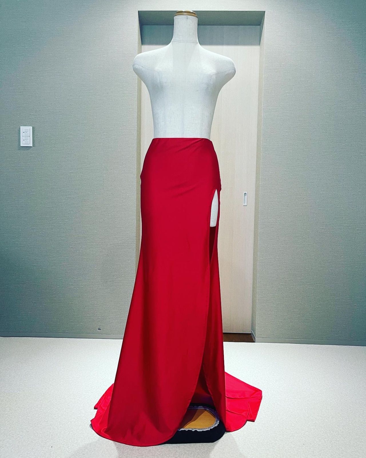 jbbf フィットモデル ドレス ポージングウォーキング練習用スカート赤1
