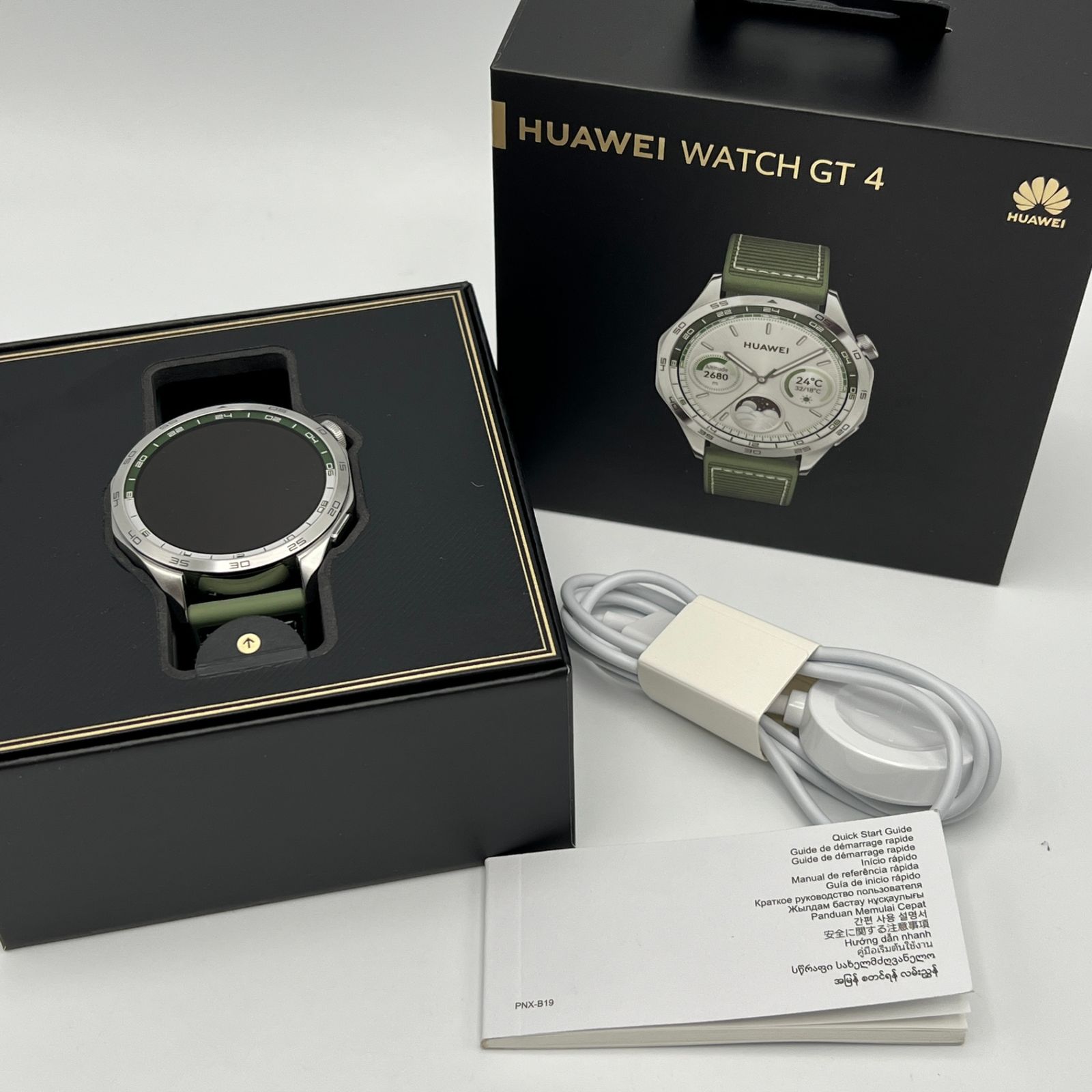 美品】HUAWEI WATCH GT4 46mm PNX-B19 グリーン スマート