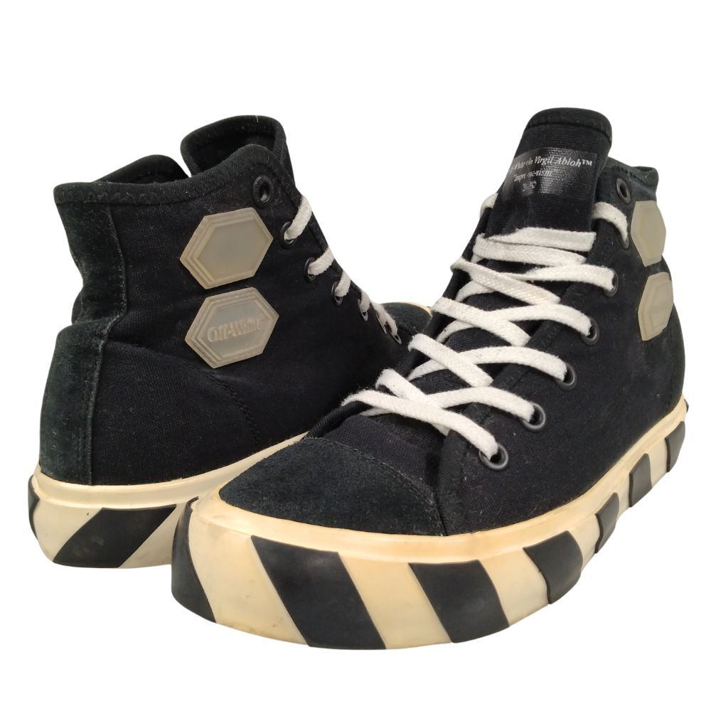 OFF-WHITE オフホワイト VULCANISED STRIPED HI TOP ハイカット スニーカー シューズ スニーカー ブラック サイズ  43 正規品 / B5757 - メルカリ