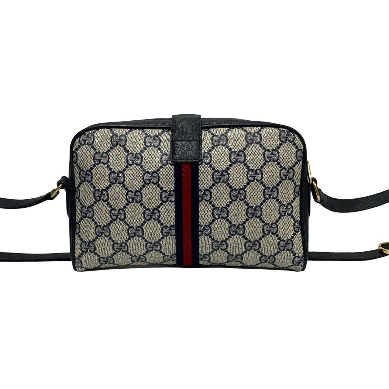 外観極美品 GUCCI ショップ ショルダー マイクロ GG オールド 黒 外観