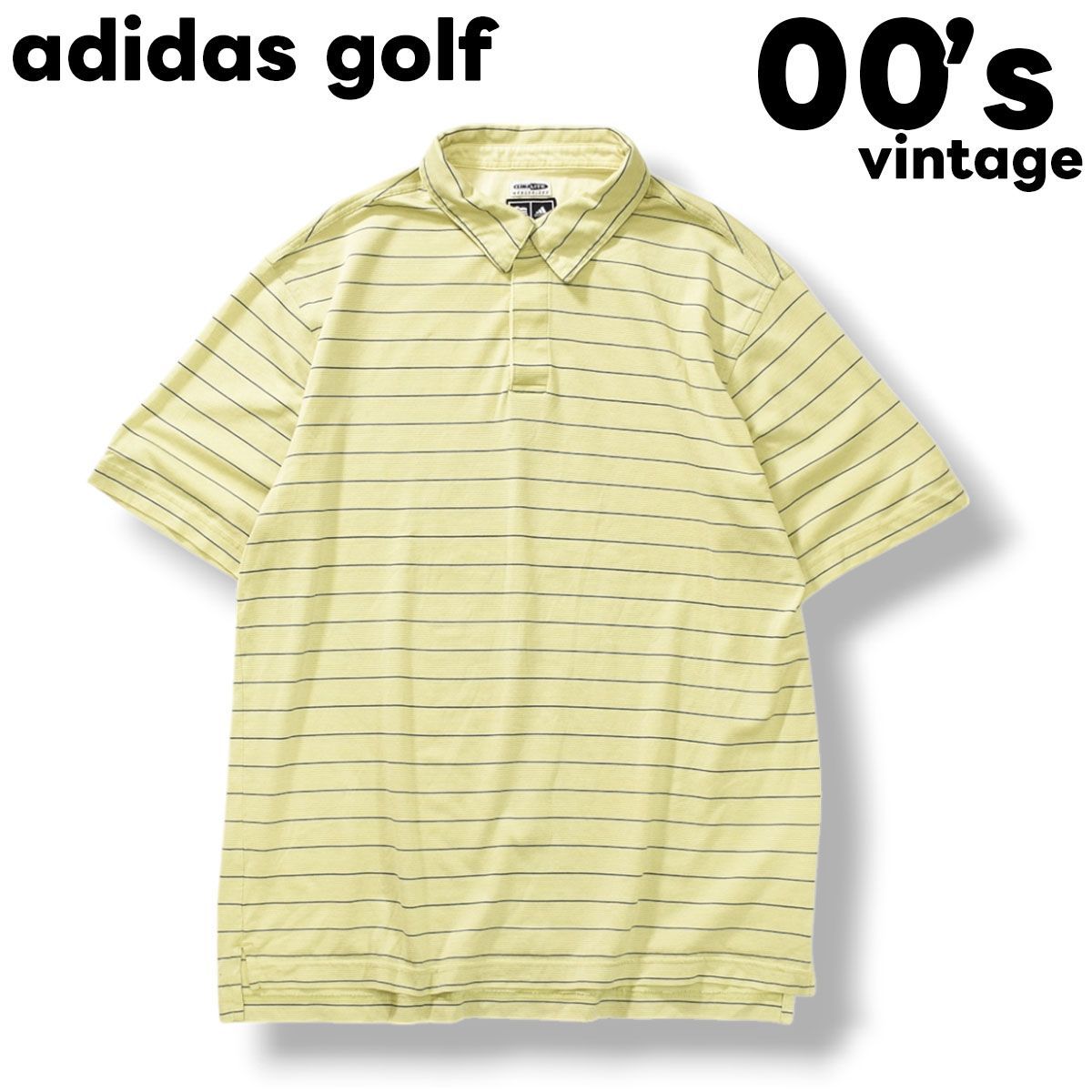 00sヴィンテージ アディダス ゴルフ adidas golf ピンボーダー 半袖 