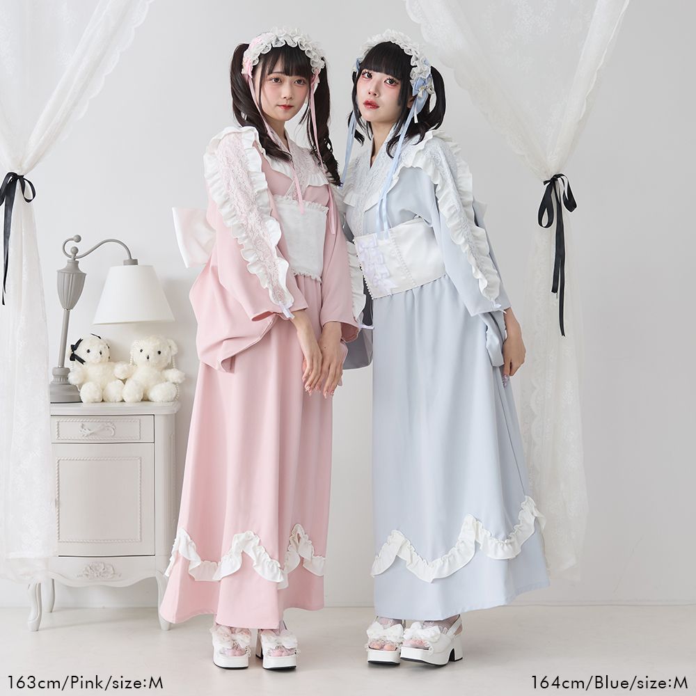 夢展望公式 [新品未使用] フリルレースプリンセス浴衣 [ブルー