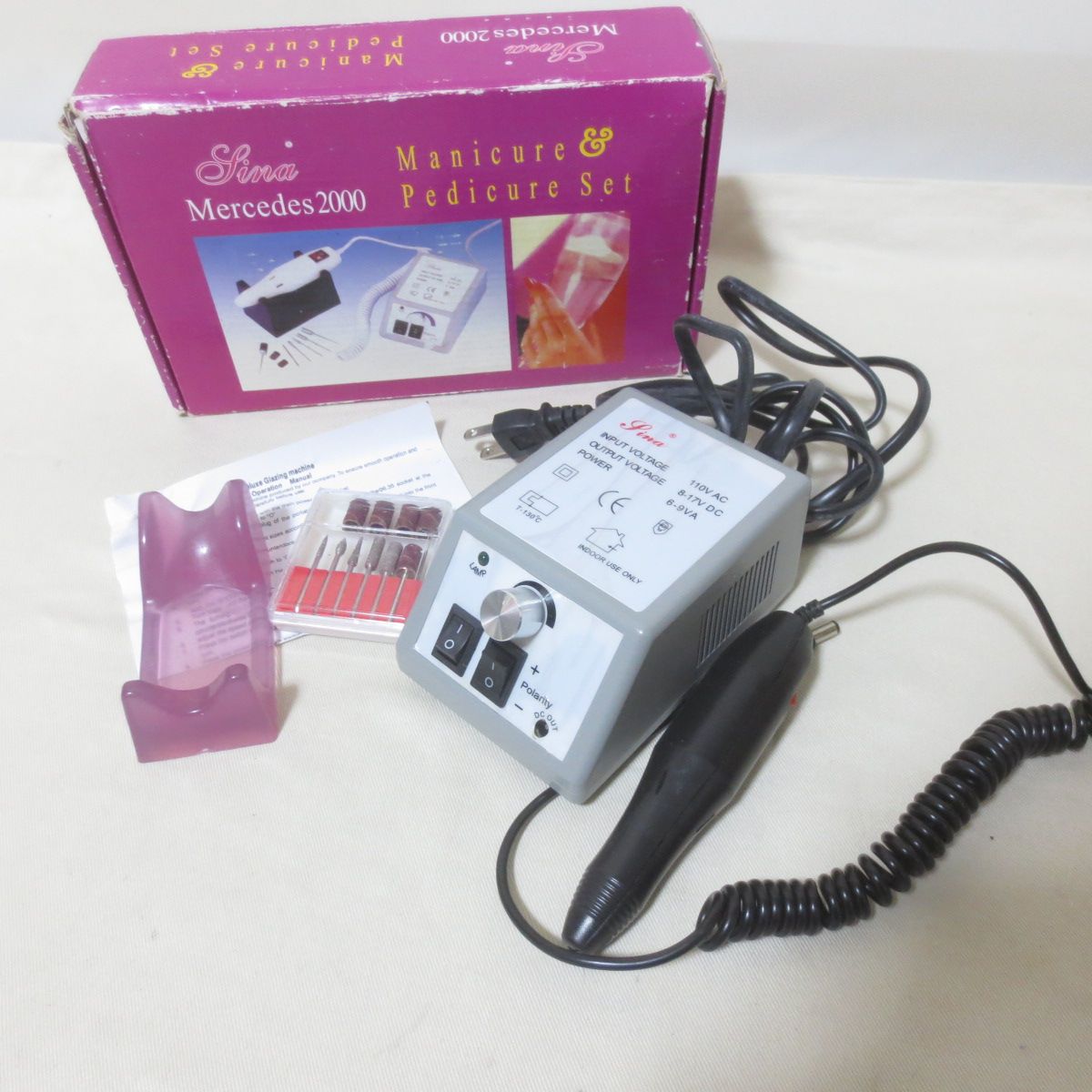 W033　Mercedes 2000　ネイルマシン ネイルケア 電動 電気ドリル　ネイルオフ  小型ポリッシャー