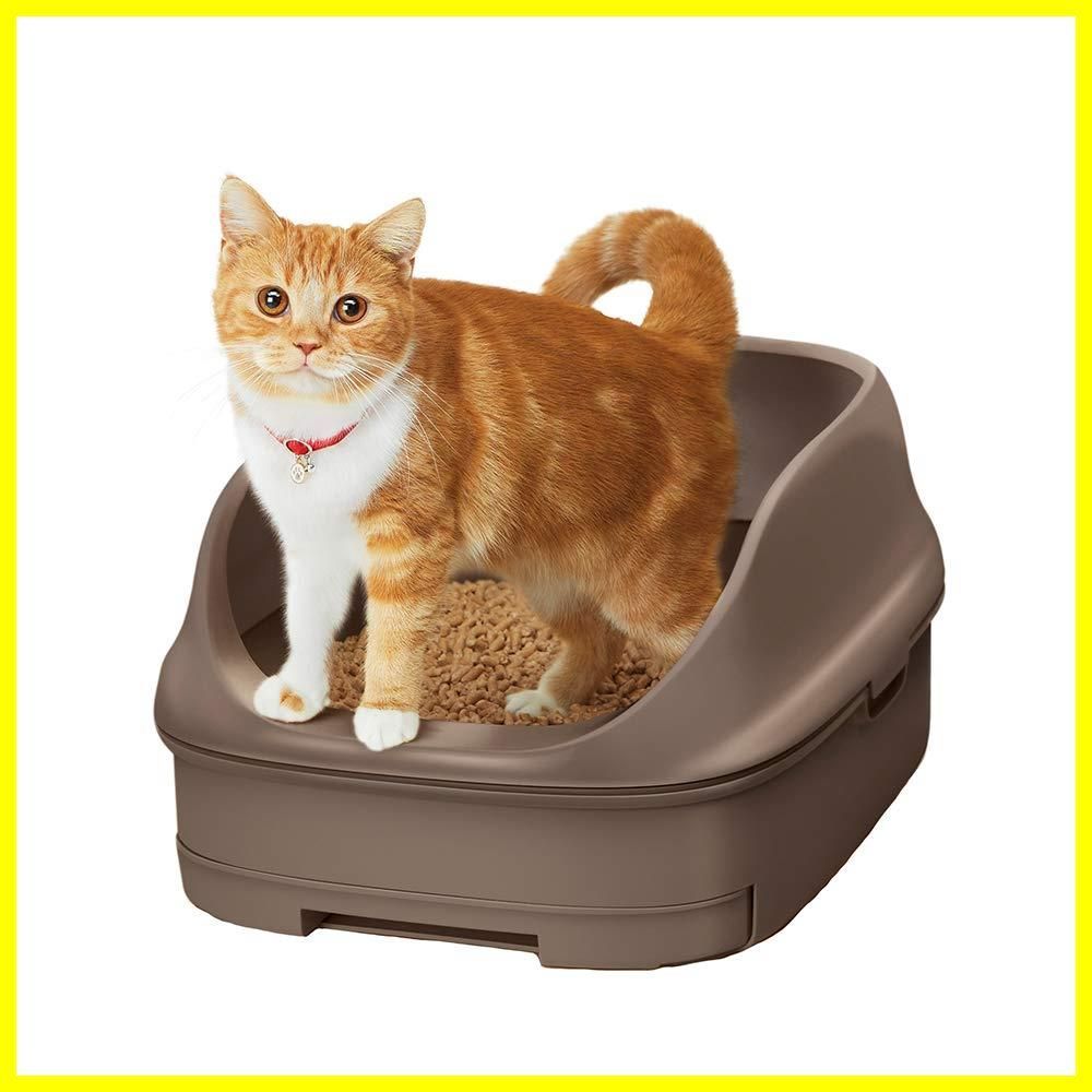 ニャンとも清潔トイレセット [約1か月分チップ・シート付] 猫用トイレ本体 シンプルタイプ ライトベージュ 成猫用