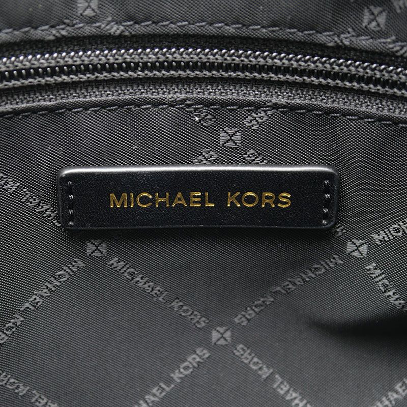 マイケルコース キャンバストートバッグ MKロゴ総柄 ブラック A4サイズ対応 DECORATOM_COM_BR