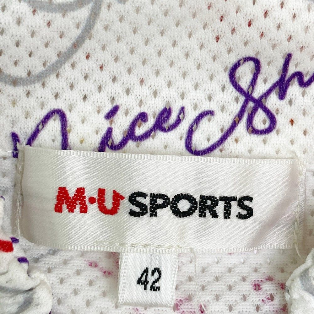 【ラッピング不可】 サイズ：42 M.U SPORTS エムユースポーツ メッシュ半袖 ジップ スカート