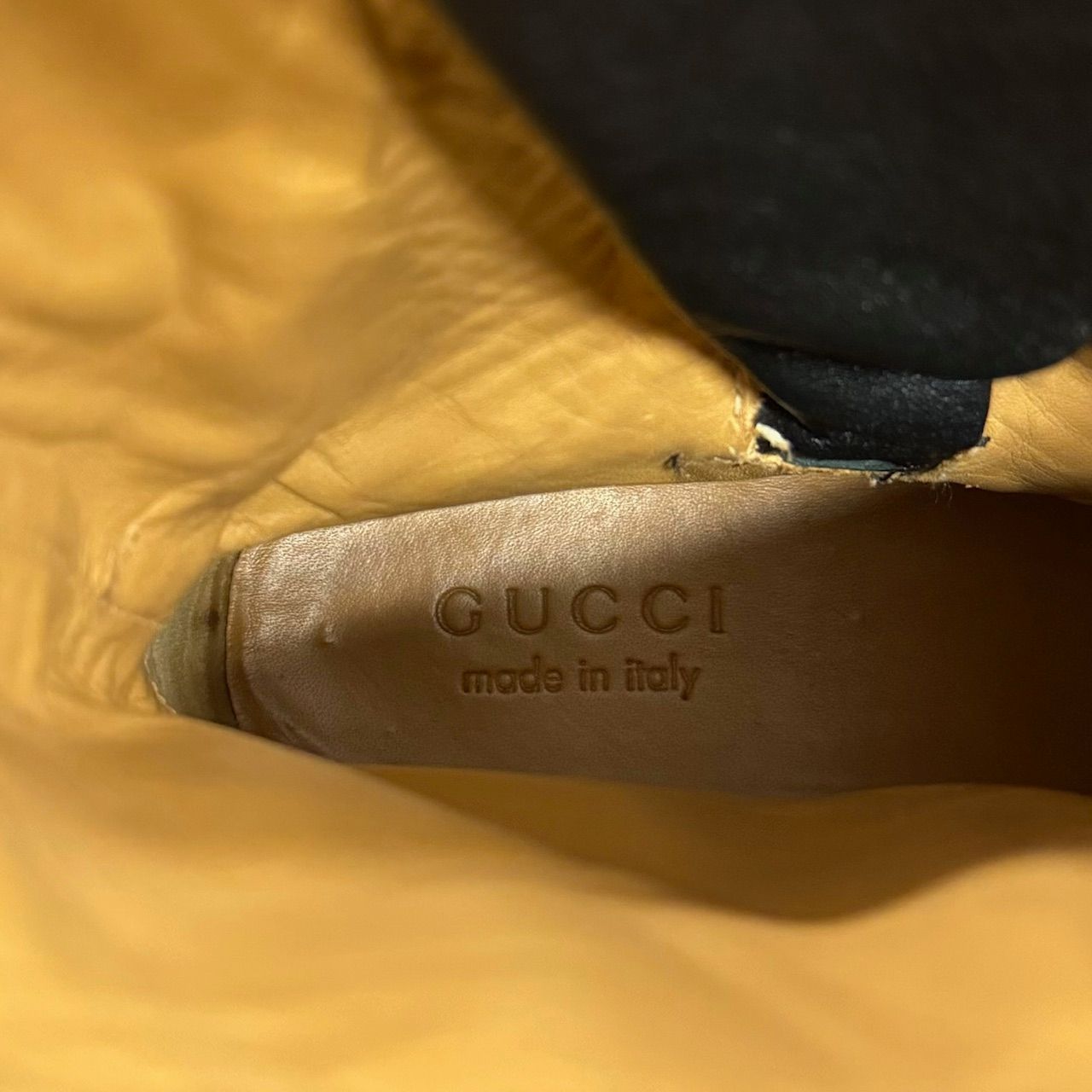 GUCCI サイドジップ レザー エンジニアブーツ 250484 ブラック 9