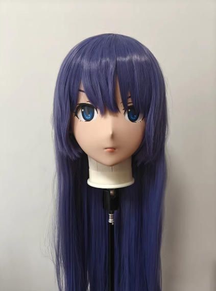 ★即納 ハーフマスク NO.141 ドール ロリータ コスプレ マスク 着ぐるみ 全頭マスク カツラ付き ロック付き Aタイプ フルマスク ドール