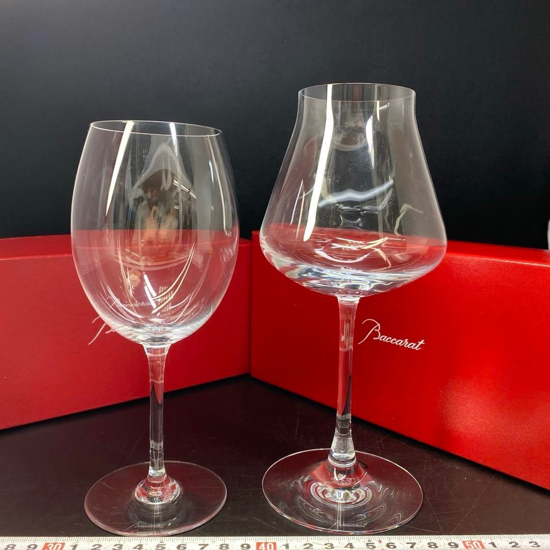 洋3バカラ シャトー ワイングラス等 2点 共箱 高さ22.1 19.8㎝