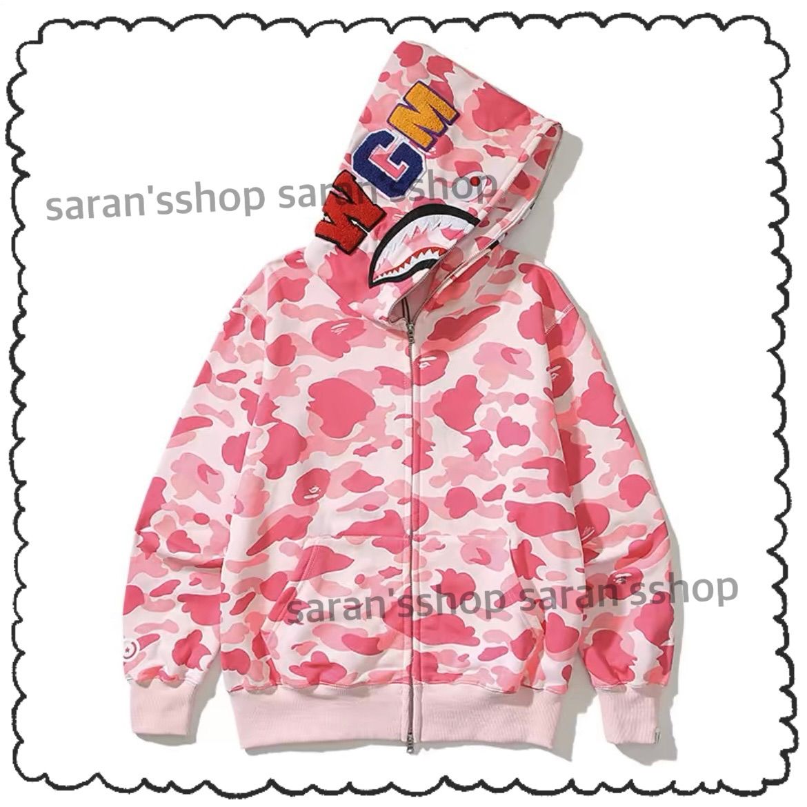 BAPE ピンク迷彩 フルジップパーカー