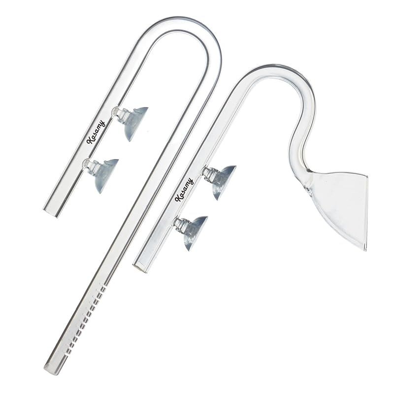 kasamy 水槽 用 クリア ガラスパイプ 熱帯魚 アクアリウム 水草 12/16 ホース用 (リリィ型 出水 吸水 セット)