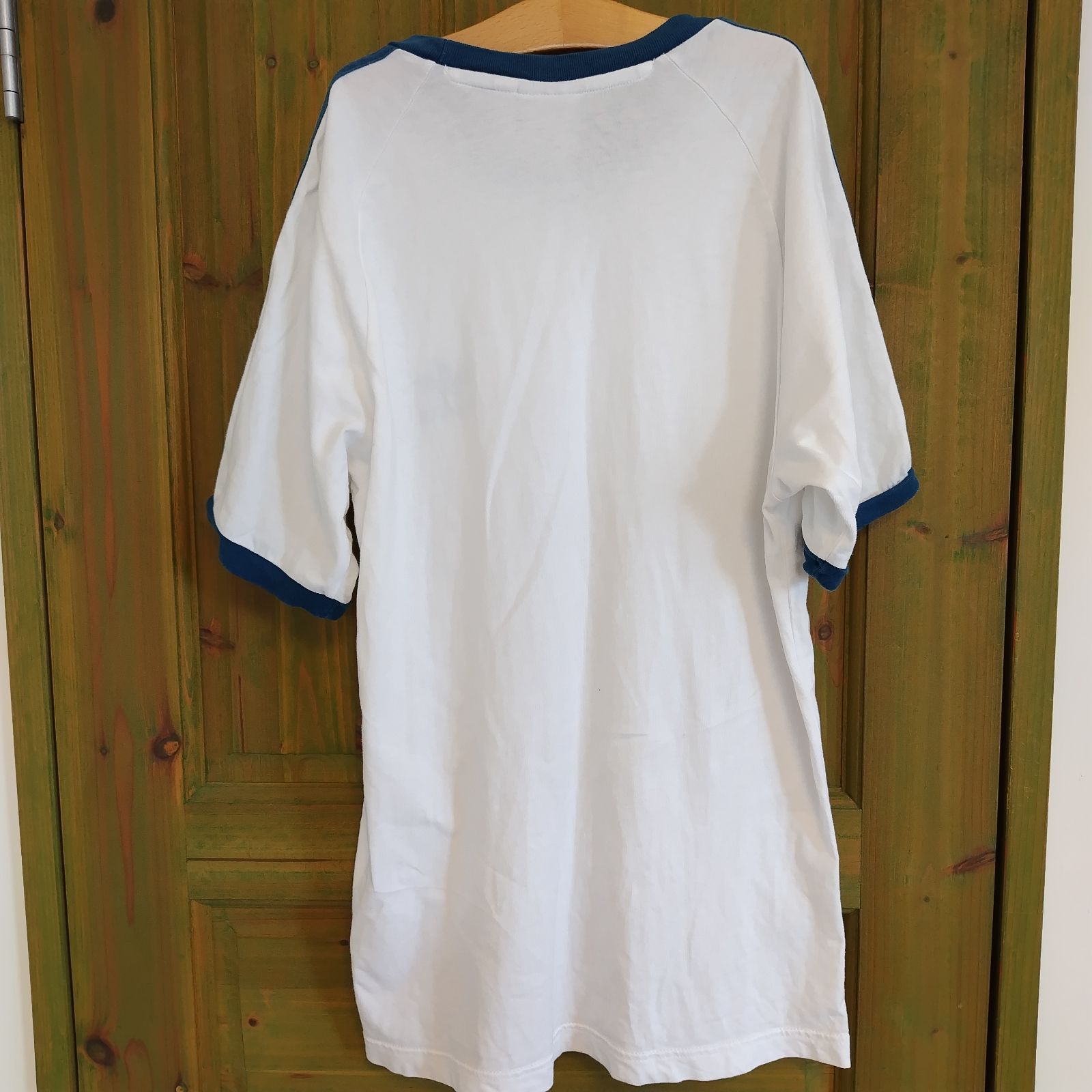 70s オールドアディダス レアデザインスリーストライプデカロゴリンガーTシャツ adidas アディダス リンガーTシャツ Tシャツ トレフォイルロゴ