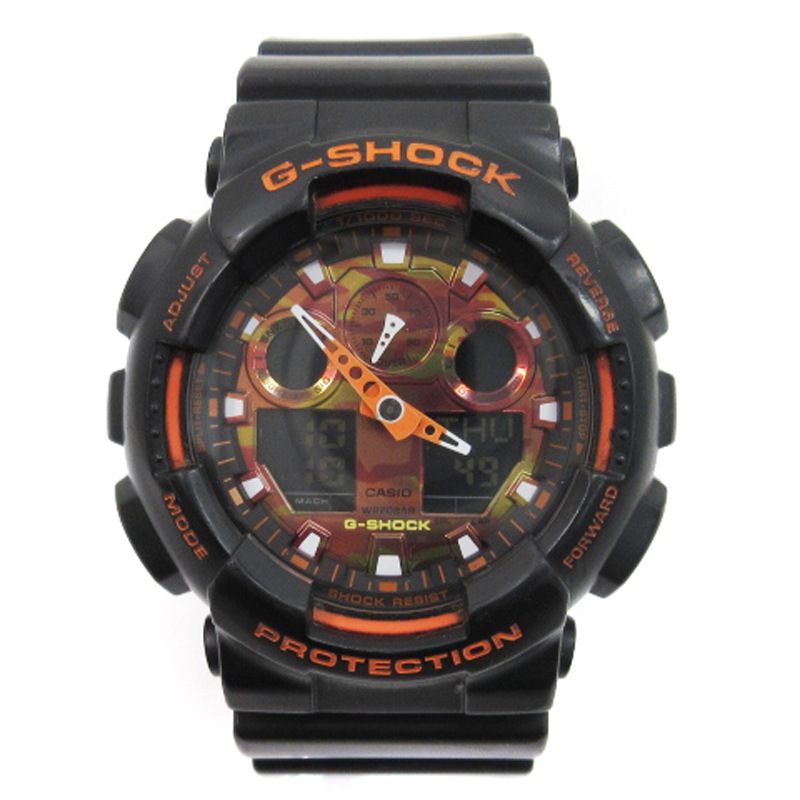 ジーショックG-SHOCK GA-100BR と*ち様 CASIO G-SHOCK GA-100BR オレンジ
