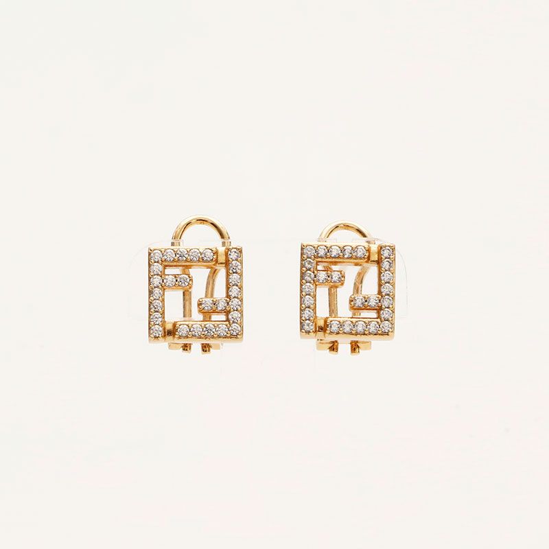 FENDI フェンディ ピアス FFロゴ ラインストーン - メルカリ