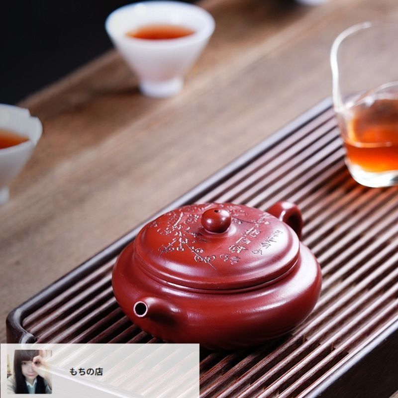 新しい未使用 紫砂壷 宜興紫砂 朱泥 本物 中國 急須 煎茶道具