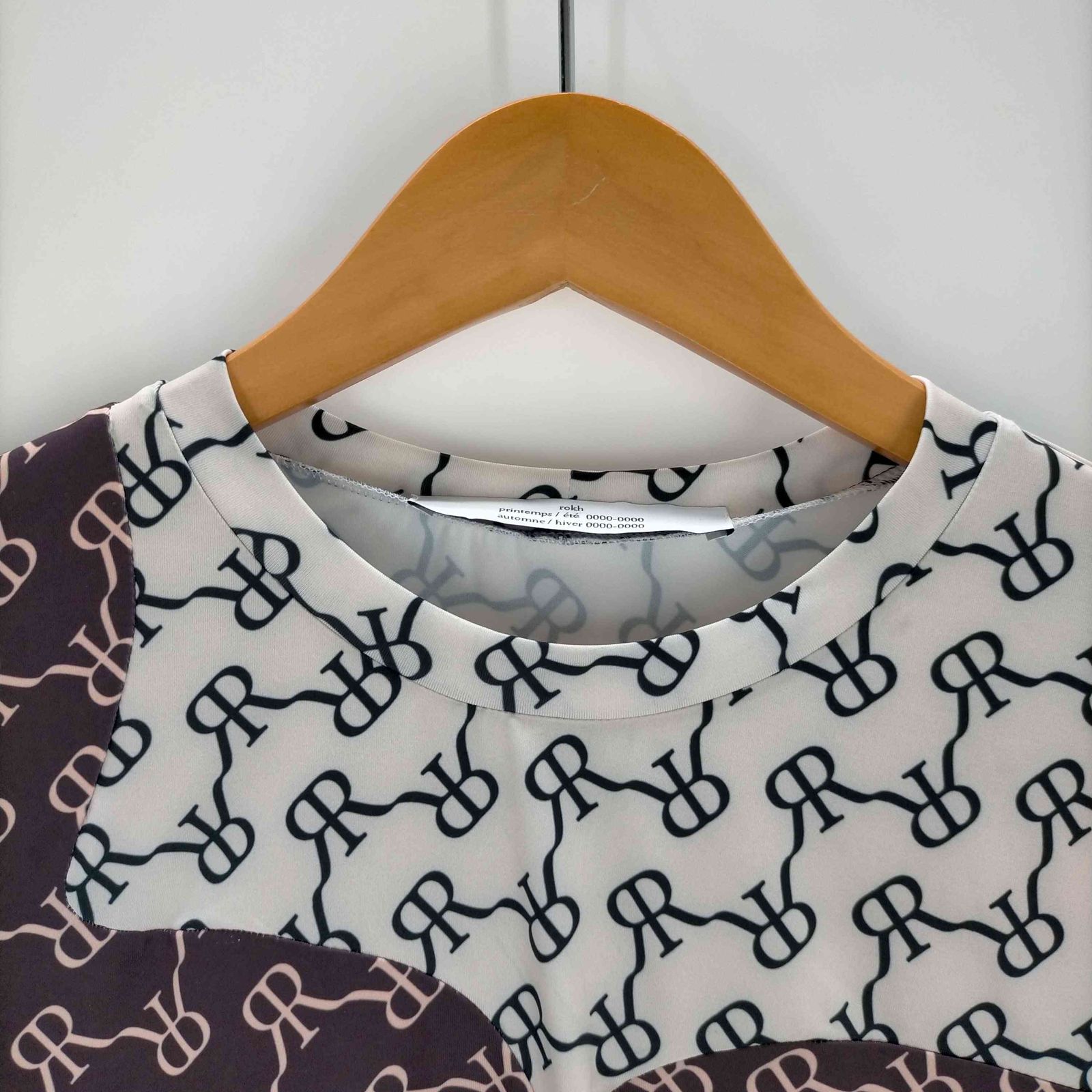 rokh Two Tone Detailed Jersey Top