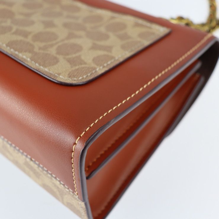 COACH コーチ パーカー ショルダーバッグ 30585 PVC レザー ベージュ