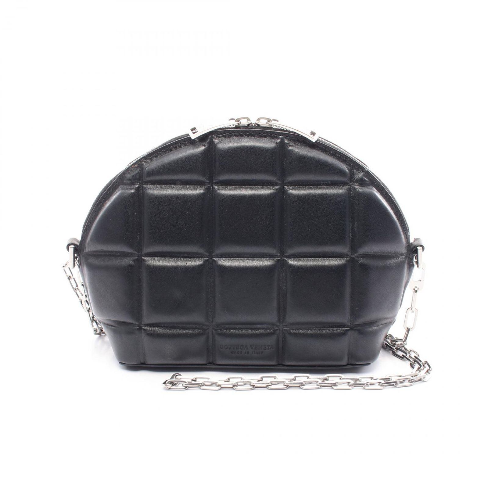 ボッテガヴェネタ BOTTEGA VENETA ショルダーバッグ パデッド ハーフムーン 593165 ブラック レザー パデッド ハーフムーン ショルダーバッグ レディース Used B