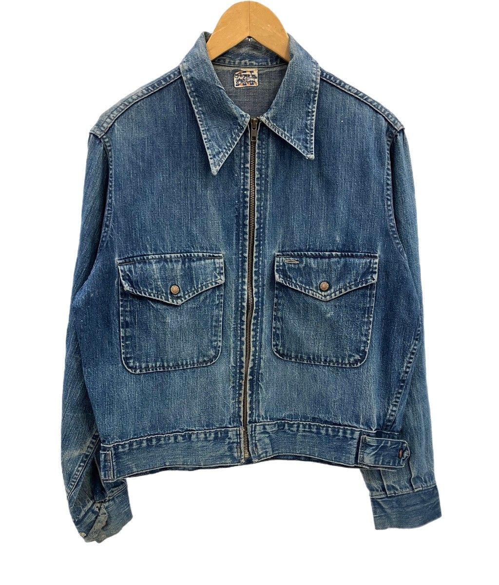 ヴィンテージ vintage 60’s 60s 60年代 2ndTYPE ストア系 デニムジャケット Gジャン ジッパー ライトオンス - ジャケット ブルー フリーサイズ 101MT-3620