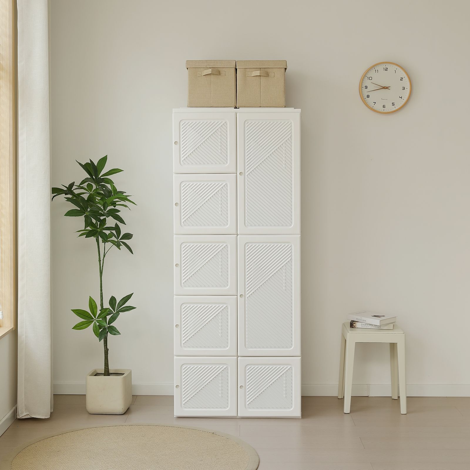 【幅69*高さ170cmホワイト】ワードローブ クローゼット 洋服ダンス 扉付 2個限定セール中」【幅69*高さ170cmホワイト扉】ワードローブ