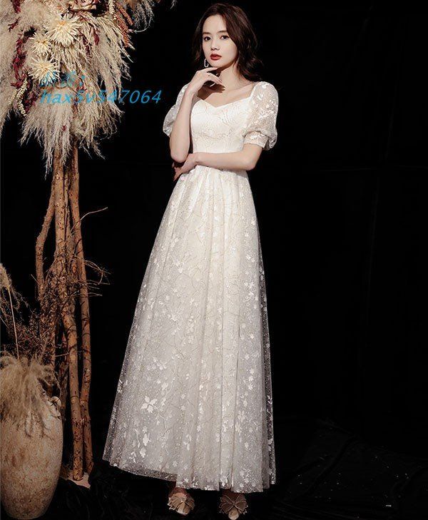 ドレス 大人 ピアノ 発表会 ロング丈 ぽっちゃり ワンピース ピアノ発表会 ステージドレス 袖付き 大きいサイズ 演奏会 イブニングドレス Aライン hax5v547064