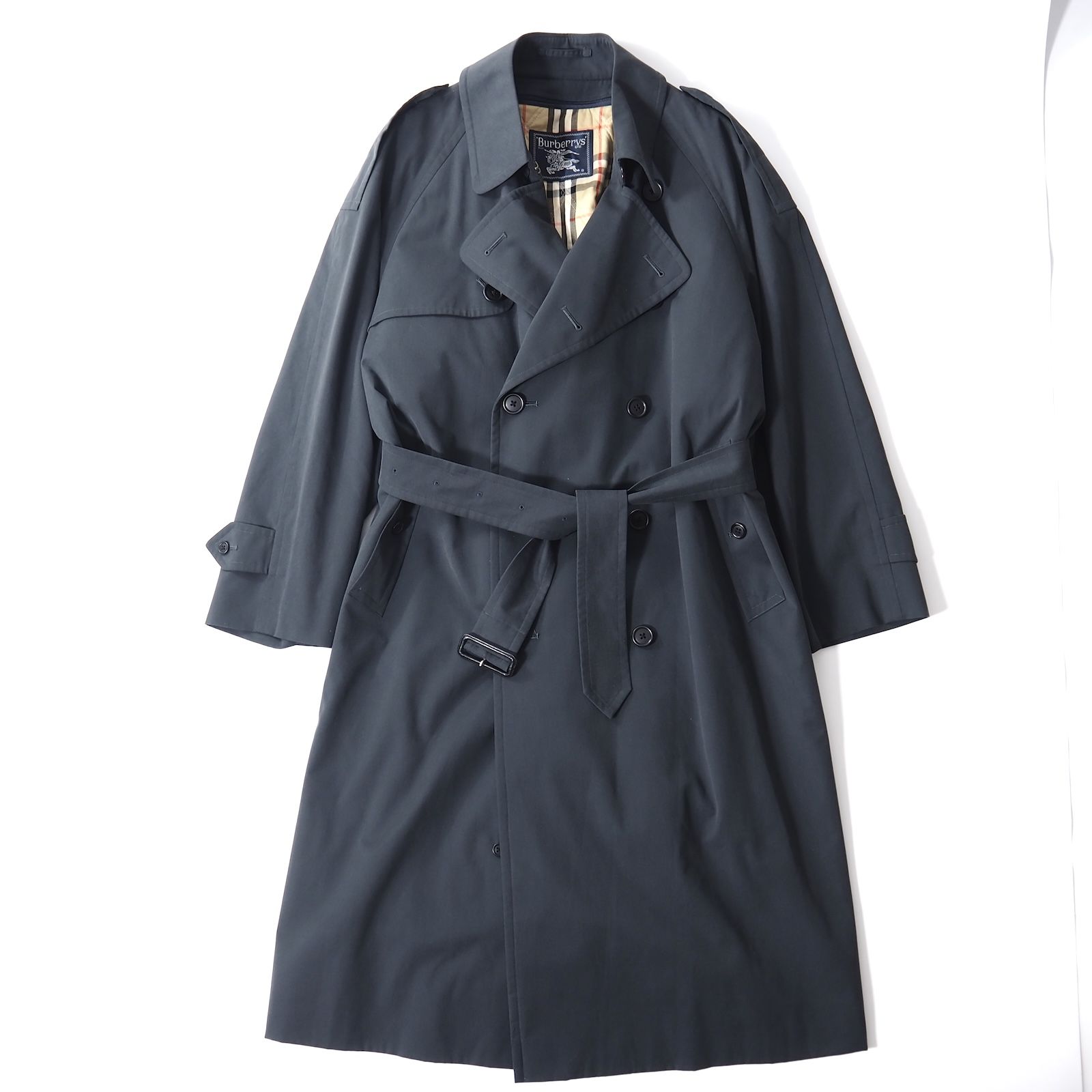 バーバリー Burberrys ヴィンテージ ライナー付き トレンチコート 92-170-5 ネイビー メンズ 5-ZI014