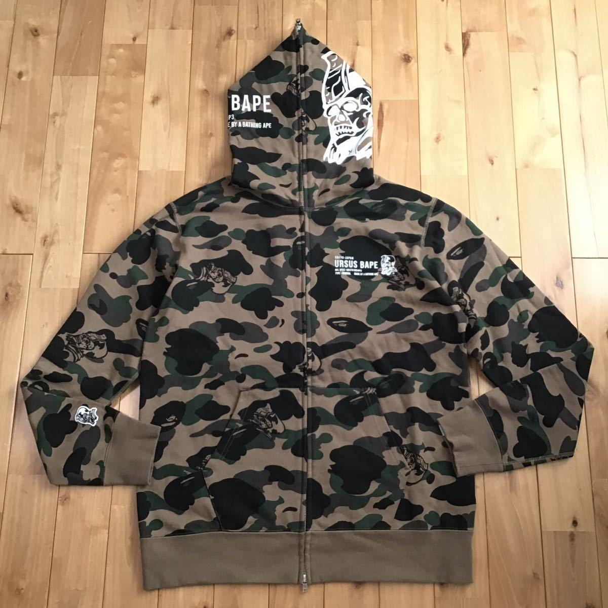 ☆2XL☆ URSUS BAPE フルジップ パーカー BAPE camo full zip hoodie ...