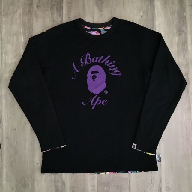 a bathing ape 長袖Tシャツ ピンク カモフラ